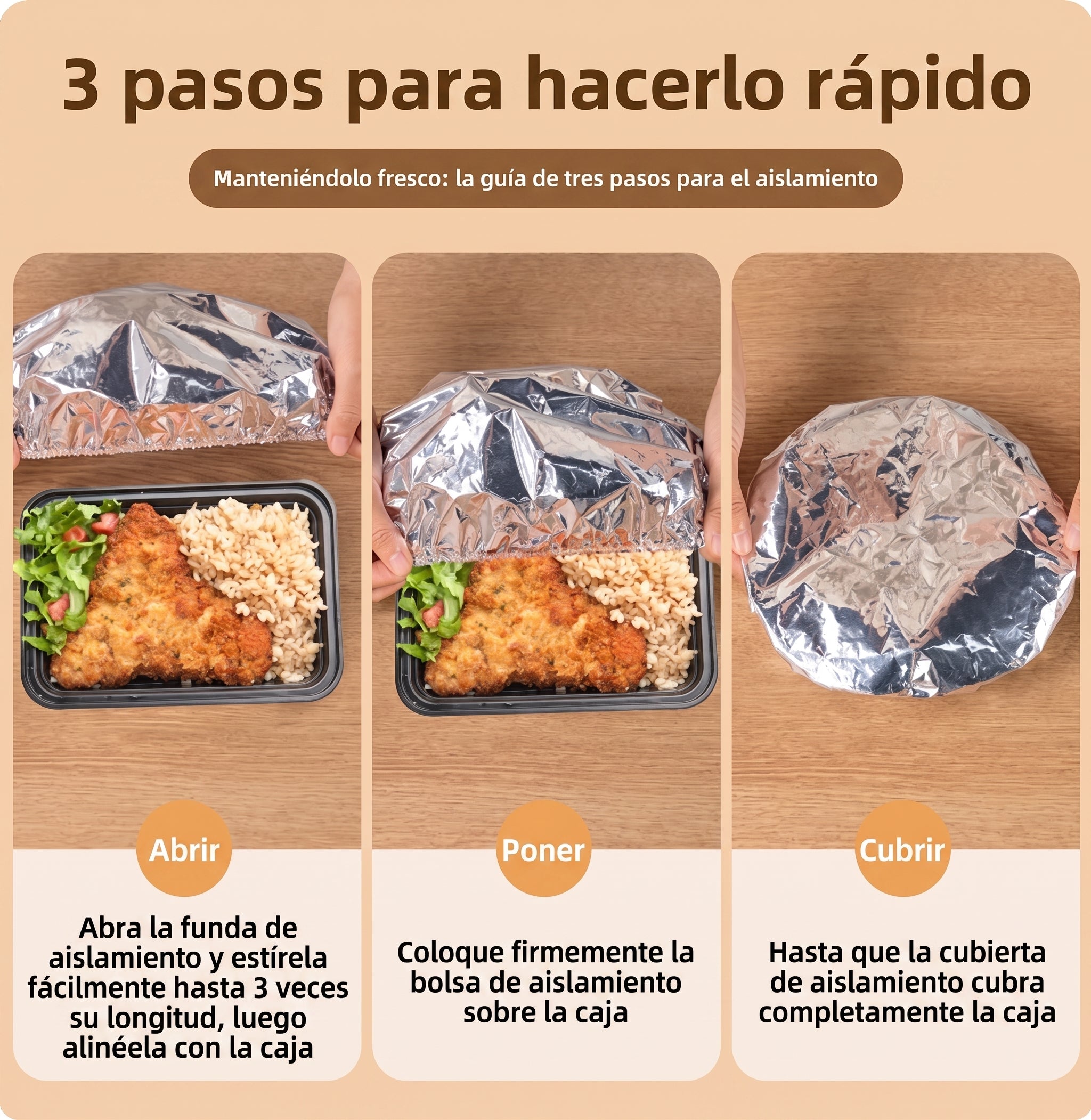 Funda térmica desechable de papel aluminio para alimentos