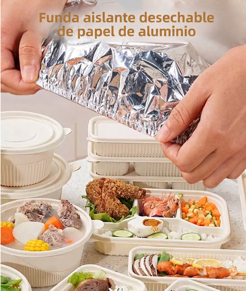 Funda térmica desechable de papel aluminio para alimentos